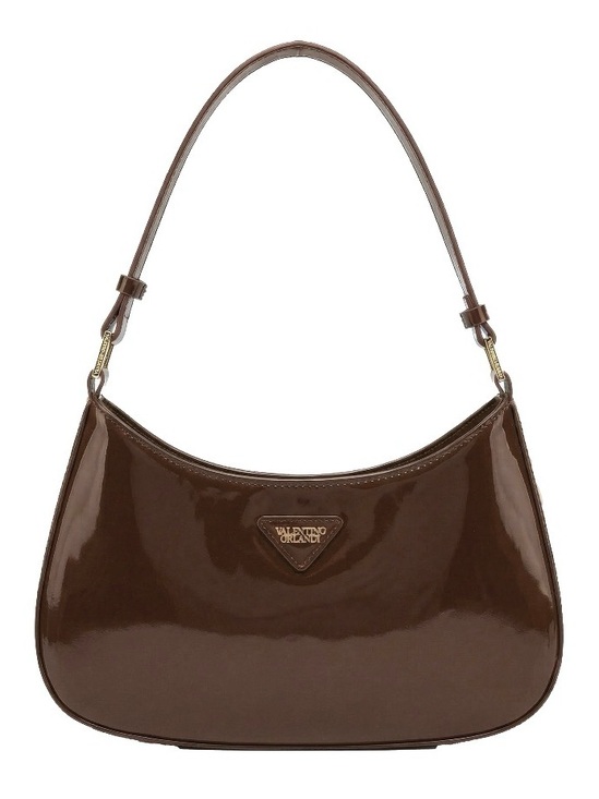 Valentino Orlandi Handbags - Valentino Orlandi “Mia” Gorgeous Glossy Chocolate Brown Shoulder Bag